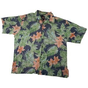 Vintage Harley Davidson Floral Hawaiian Button Up Shirt